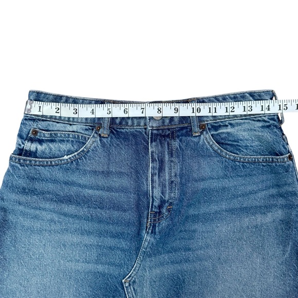 NWT Free People We The Free Bailey Raw Hem Denim Mini Skirt Indigo Blue Sz 28 - Picture 13 of 14